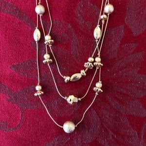 Minicci Layered Gold Bead Necklace